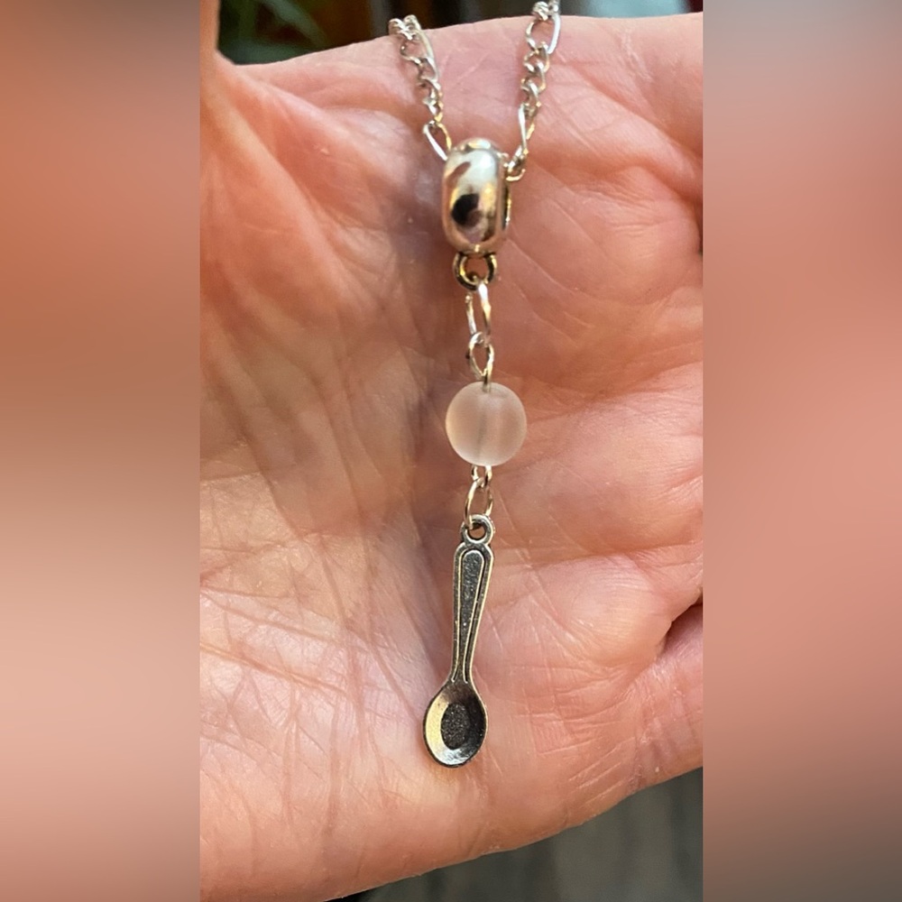NEW Moonstone spoon necklace & earrings